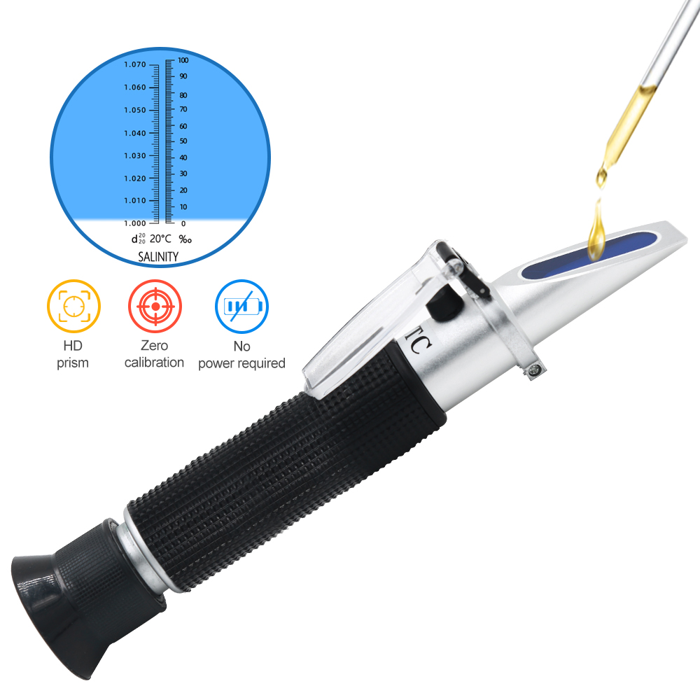 Marine Aquarium Refractometer - مقياس انكسار الملوحة المحمول 0-100% مقياس