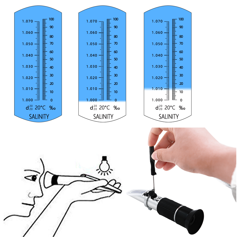 مقياس انكسار الملوحة 0-10% 1.0 - مراجعة Marine Aquarium Refractometer وسعره