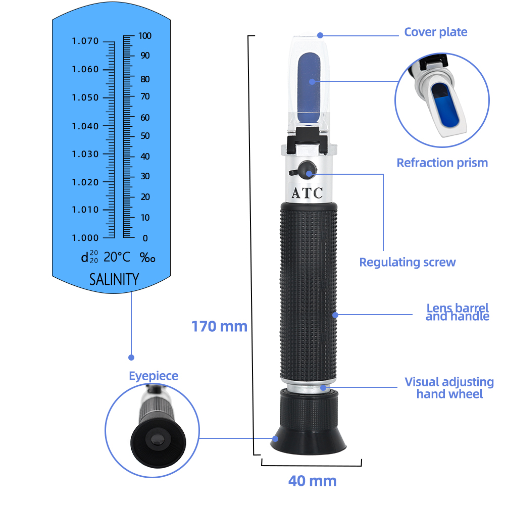 مقياس انكسار الملوحة المحمول 0 - مراجعة Marine Aquarium Refractometer وسعره