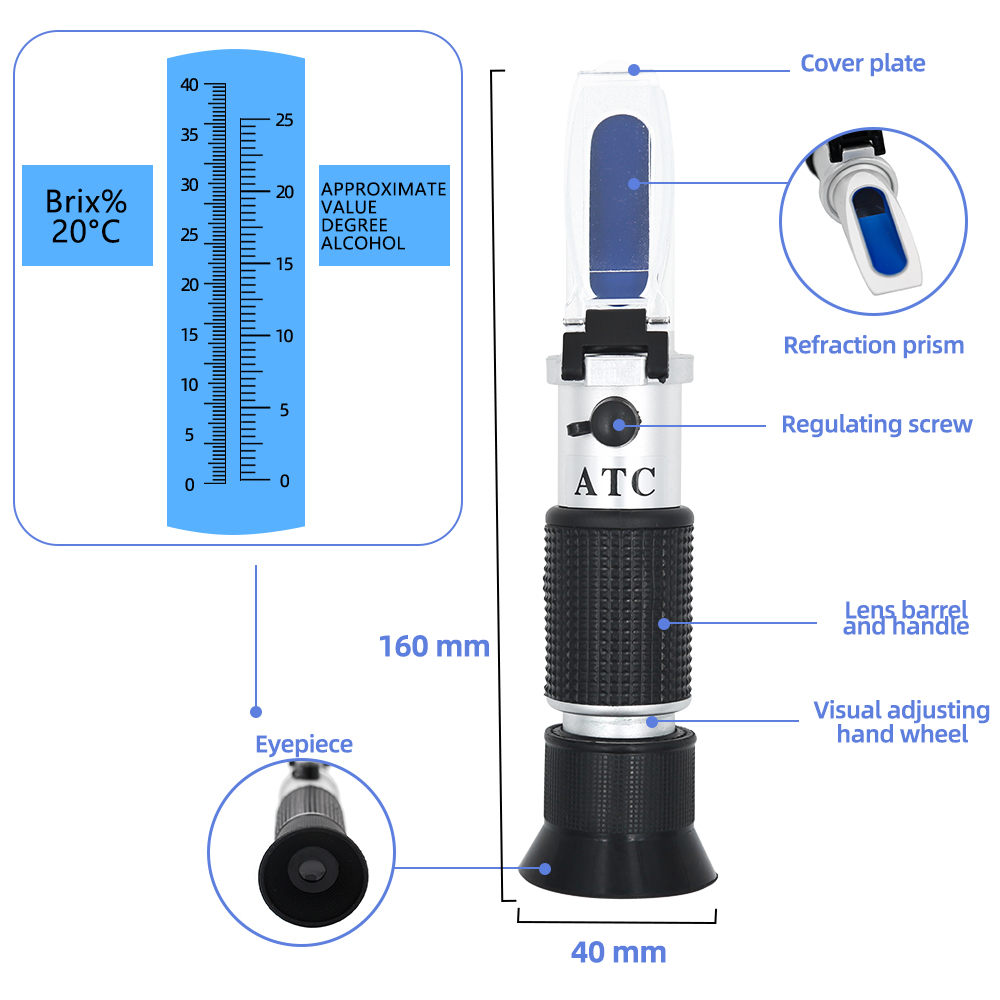 يده 0 ~ 40% مقياس انكسار السكر - مراجعة Marine Aquarium Refractometer وسعره